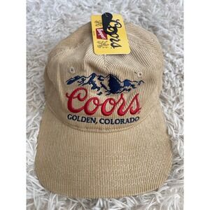 Coors Banquet Corduroy Baseball Cap Golden Colorado Embroidered Tan